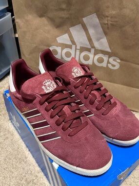 Adidas Gazelle Burgundy Suede Sneakers